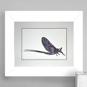 Limited Edition Mayfly Gicleé Print 8.5x11 Conservation Matted to 11x14