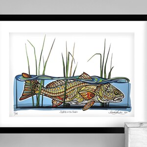 Archival Redfish in the Reeds Limited Edition Giclee Print 13x19
