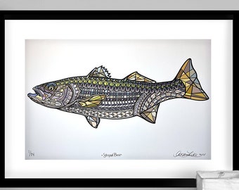 Archival Rayado Bass Edición Limitada Gicleé Impresión 11x17