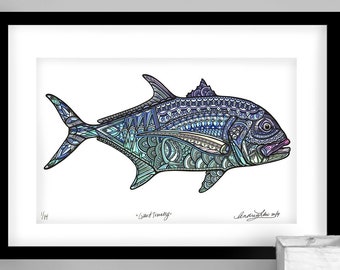 Archival Giant Trevally Limited Edition Giclee Print 11x17
