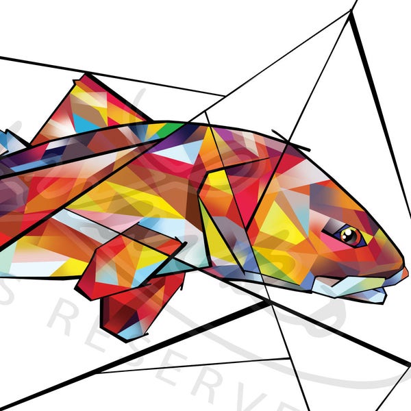 Fractal Redfish Art Print 8.5"x11"