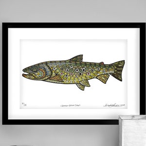 Archival German Brown Trout Limited Edition Giclee Print 11x17