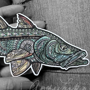 DISCONTINUED Snook Zentangle Laminated Die Cut 3M Vinyl Decal