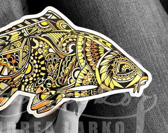 DISCONTINUED Carp Zentangle Laminated 3M Vinyl Decal