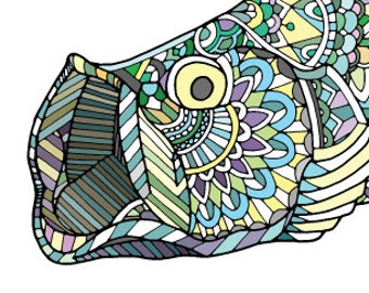 Zentangle Tarpon Art Print 8.5"x11"