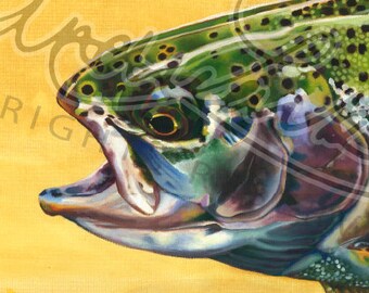 Oil Rainbow Trout Art Print 8.5"x11"