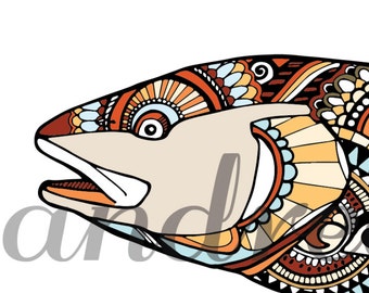 Zentangle Redfish Art Print 8.5"x11"