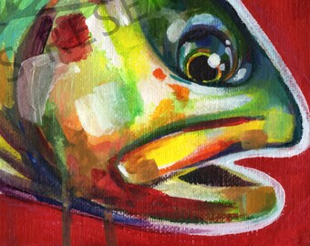 Acrylic Painting Sanguine Brown Trout Fish Art Print 8.5"x11"