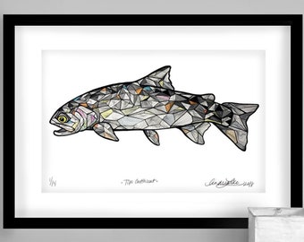 Archival Topography Cutthroat Trout Limited Edition Giclee Print 11x17