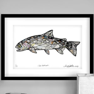 Archival Topography Cutthroat Trout Limited Edition Giclee Print 11x17