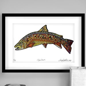 Gearchiveerde Tiger Trout Limited Edition gicleeprint 11 x 17 inch