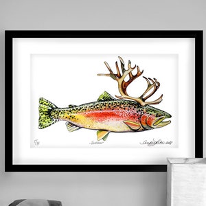 Archival Reinbow Trout Watercolor Limited Edition Giclee Print 11x17