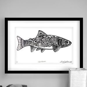 Archival Brook Trout Limited Edition Giclee Print 11x17