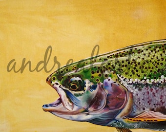 Limited Edition Rainbow Trout Oil Painting Gicleé Print 20x24
