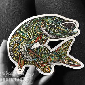 Pike Zentangle Laminated 3M Vinyl Decal