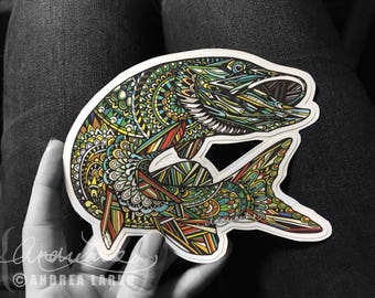 Pike Zentangle Laminated 3M Vinyl Decal