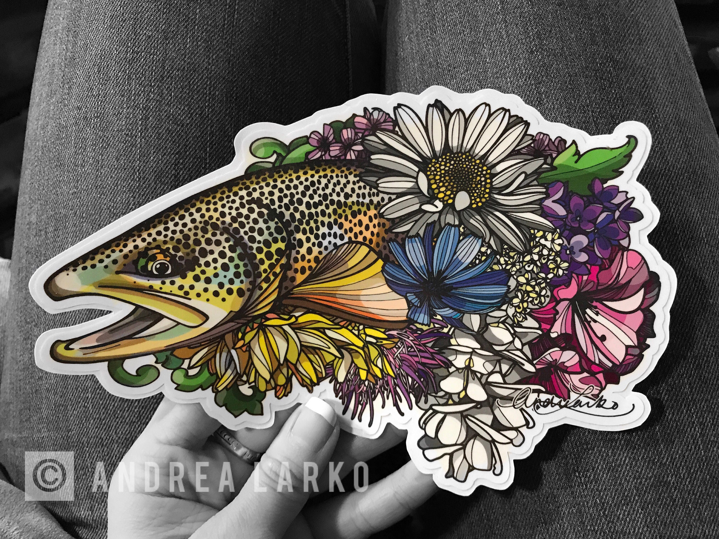 Brown Trout Flower Hatches Laminated 3M Vinyl Decal Etsy
