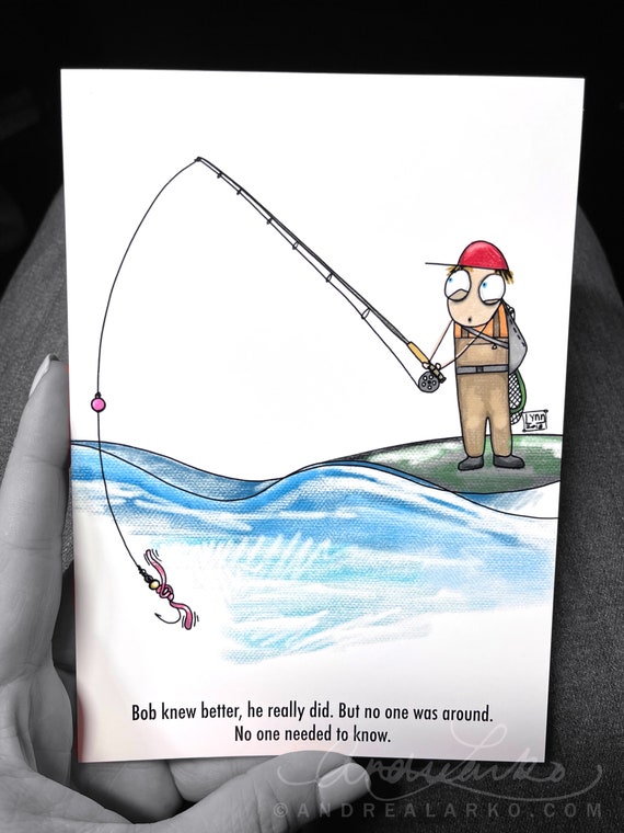 Bob Fly Fishing Cartoon Series Squirm Art Print 5x7 -  Canada
