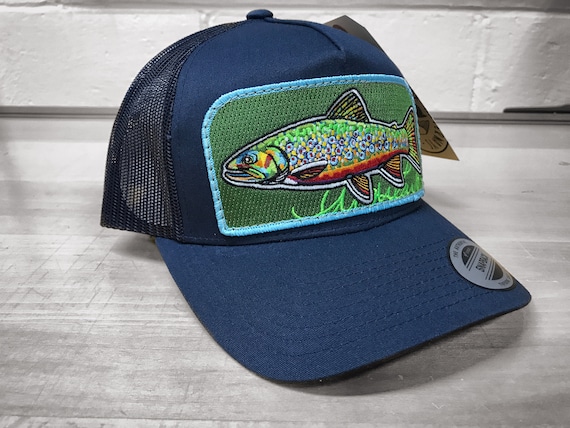 Cappello da camionista ricamato Brook Trout Patch | Etsy Italia