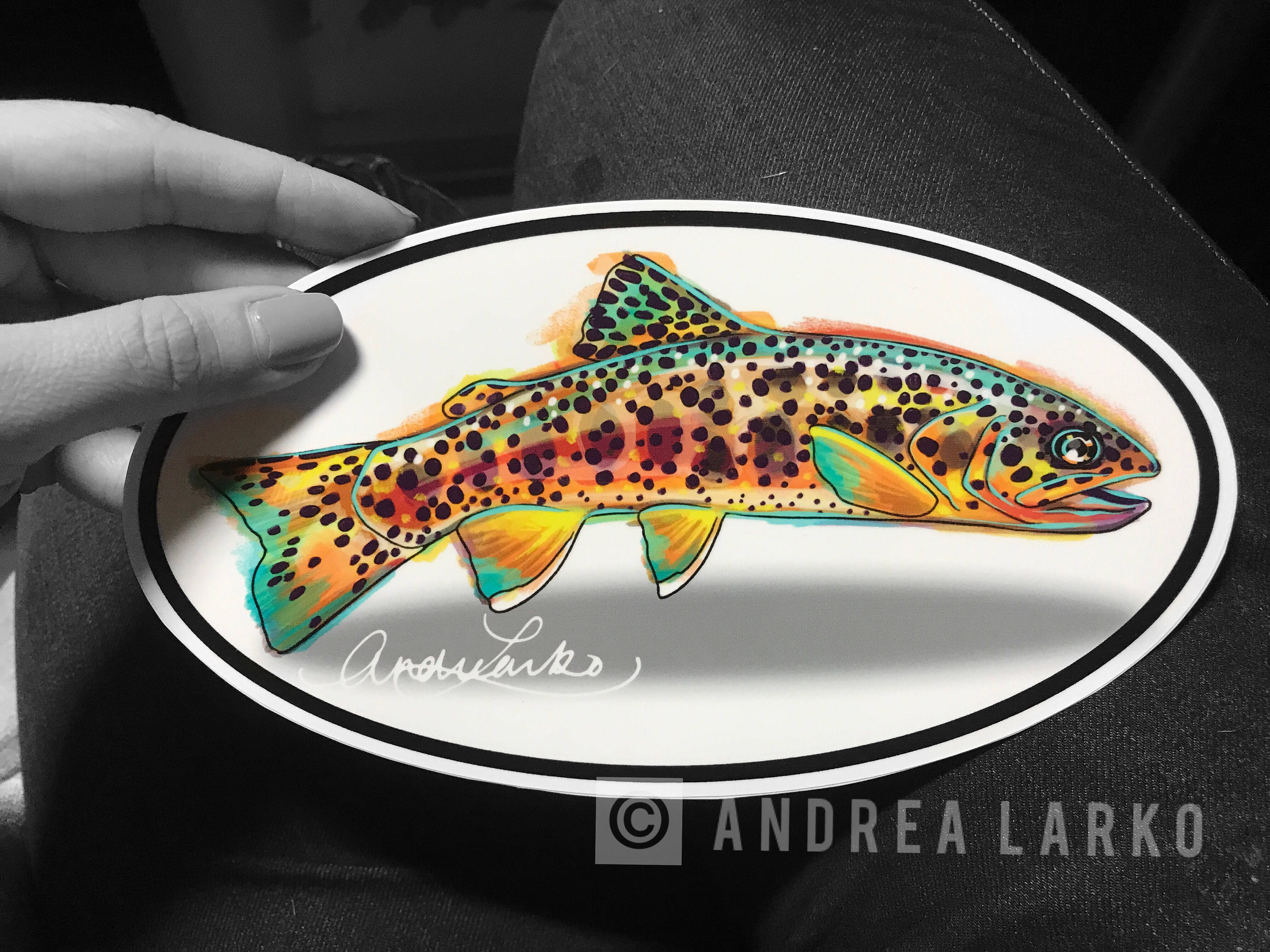 Apache Trout Laminated Oval Cut 3M Vinyl Decal Etsy