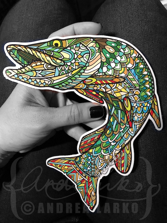 Muskellunge "Muskie" Zentangle 3M Vinyl Decal