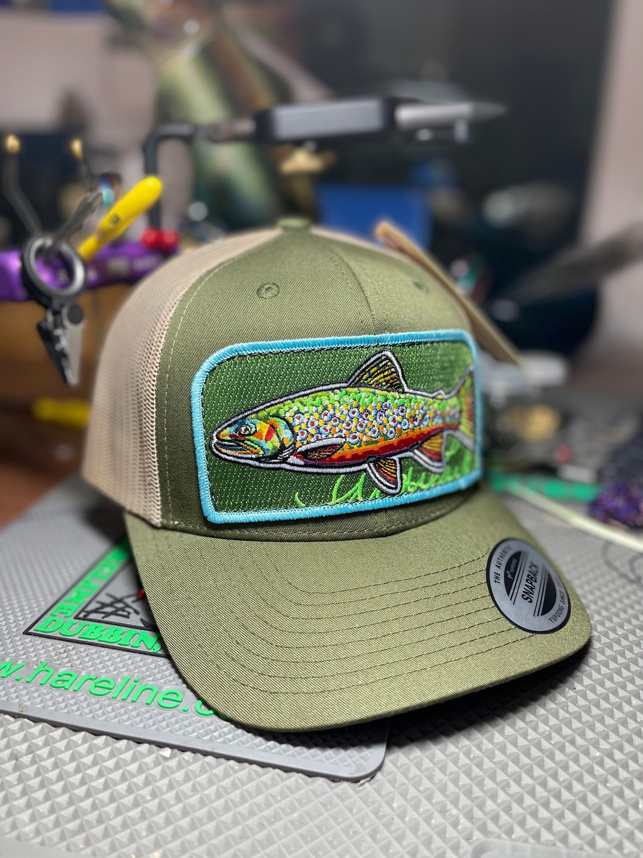 Women Vintage Trout Ponytail Trucker Fishing Hat