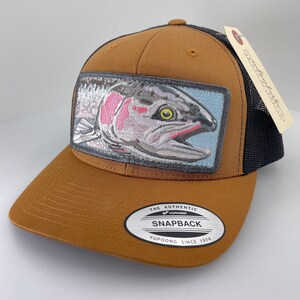 Cappello da camionista con toppa Steelhead color caramello/nero ricamato