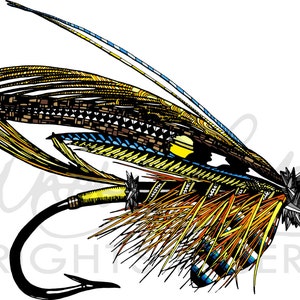 Limited Edition Zentangle Salmon Fly Gicleé Print 8.5