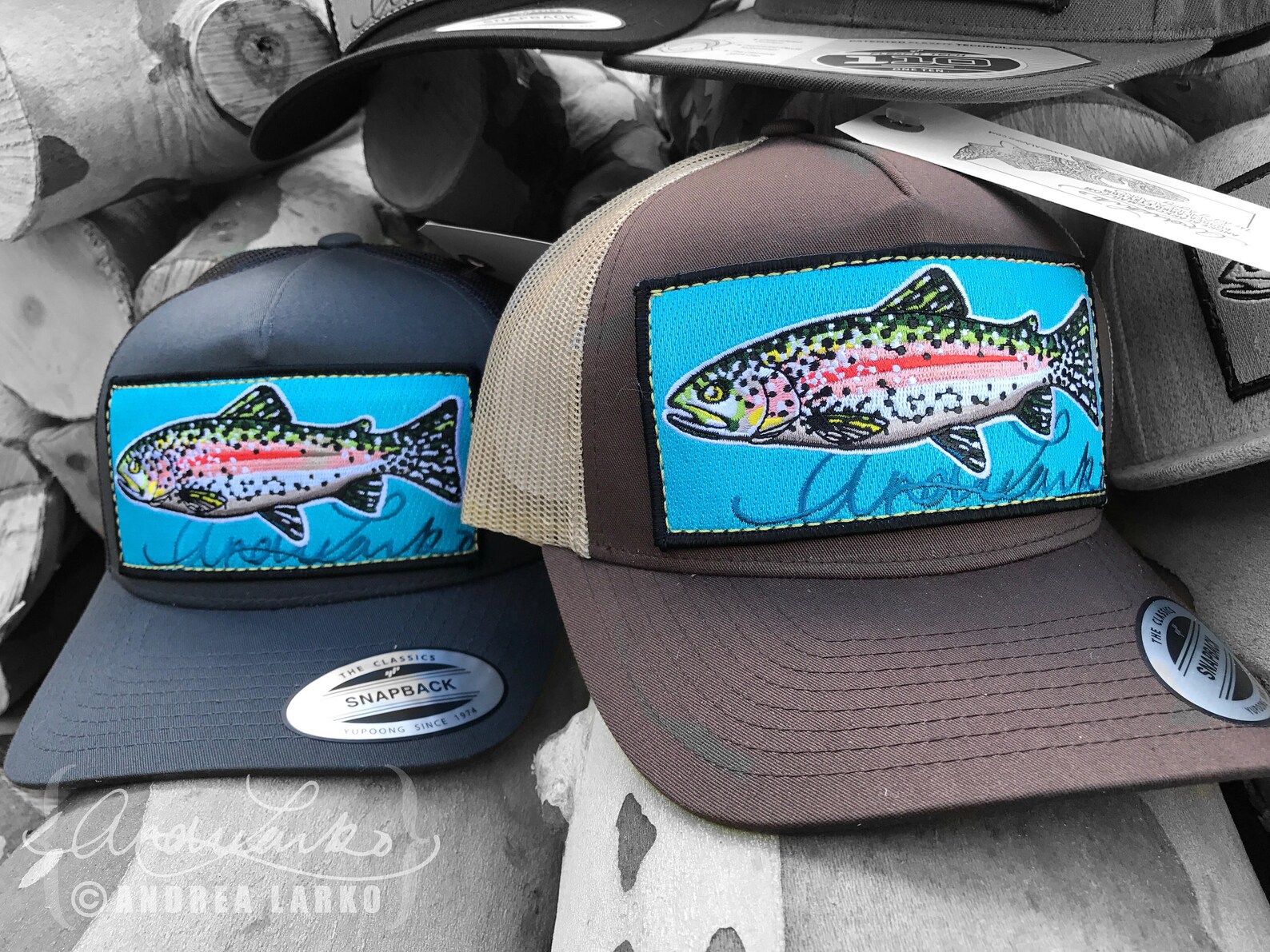 Embroidered Rainbow Trout Patch Hat Etsy