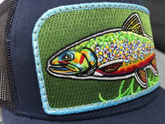 Embroidered Brook Trout Patch Trucker 