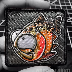 Embroidered Cutthroat Trout Iron On Fish Art Patch 2.625&quot;x2.5&quot;