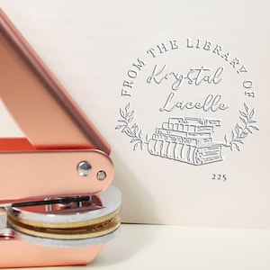 Custom Library Book Embosser: Book Lover Gift