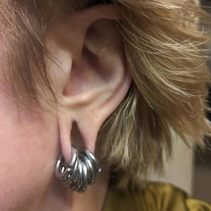 10 Set Multi Ring Stack For Stretched Ears,Stacked Hoop Earrings for Stretched Lobe, Stainless Steel Hoop Set