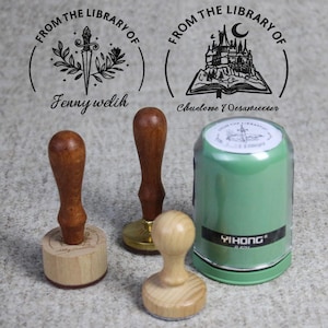 Custom Library Stamp: Personalized Book Lover Gift (40mm)