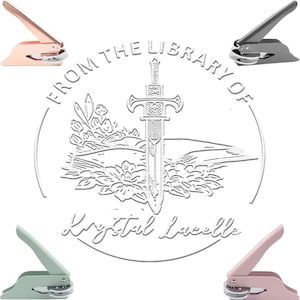 Personalized Book Embosser: Sword Fantasy Library Stamp