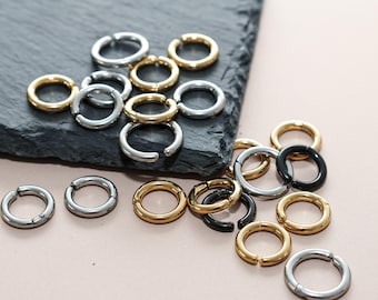 Juego de 10 aros apilables para orejas dilatadas, pendientes de aro apilables para lóbulos dilatados, juego de aros de acero inoxidable de 16G, juego de pendientes apilables