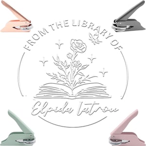 Custom Library Book Embosser: Personalized Logo, Book Lover Gift