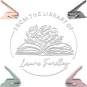 Custom Book Embosser/Personalized Book Stamp/From the Library of Book Stamp/Library Embosser Stamp/Book Stamp/Embosser Stamp/Book Lover Gift