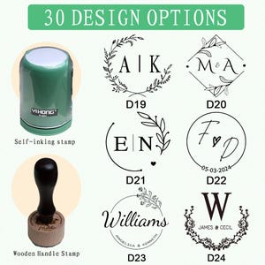 Custom Wedding Embosser Stamp: Personalized Initials Monogram Seal