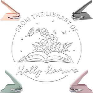 Personalized Book Embosser: Custom Library Stamp, Book Lover Gift