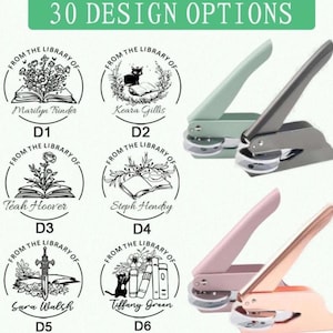 Personalized Book Embosser/Custom Book Embosser/From The Library Of Book/Personalized Book Embosser Stamps/Custom Logo Stamp/Book Lover Gift