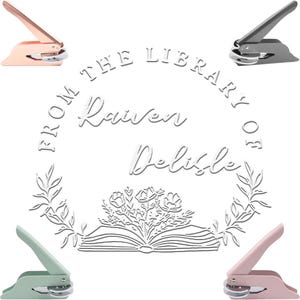 Personalized Book Embosser: Custom Library Stamp, Ex Libris - Book Lover Gift
