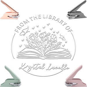 Personalized Book Embosser: Custom Library Stamp, Book Lover Gift