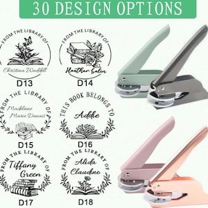Custom Book Embosser Stamp/Personalized Library Stamp/From the Library of/Embosser Stamp/Custom Logo Stamp/Book Lover Gifts/Graduation Gift