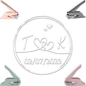 Grabador de bodas personalizado/Logotipo de iniciales y apellidos de pareja/Grabador de apellidos personalizado/Sello grabador de bodas/Grabador de sobres de boda