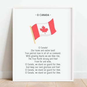 O Kanada Nationalhymne Poster, Kanadische Flagge Poster, Kanadische Geschichte Lernposter, Homeschool Klassenzimmer druckbar, DIGITAL DOWNLOAD