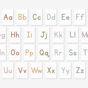 Schede didattiche stampabili con l'alfabeto, Schede didattiche ABC per bambini piccoli, Esercizi di scrittura a mano, Impara a stampare le schede, Materiali Montessori, DOWNLOAD DIGITALE