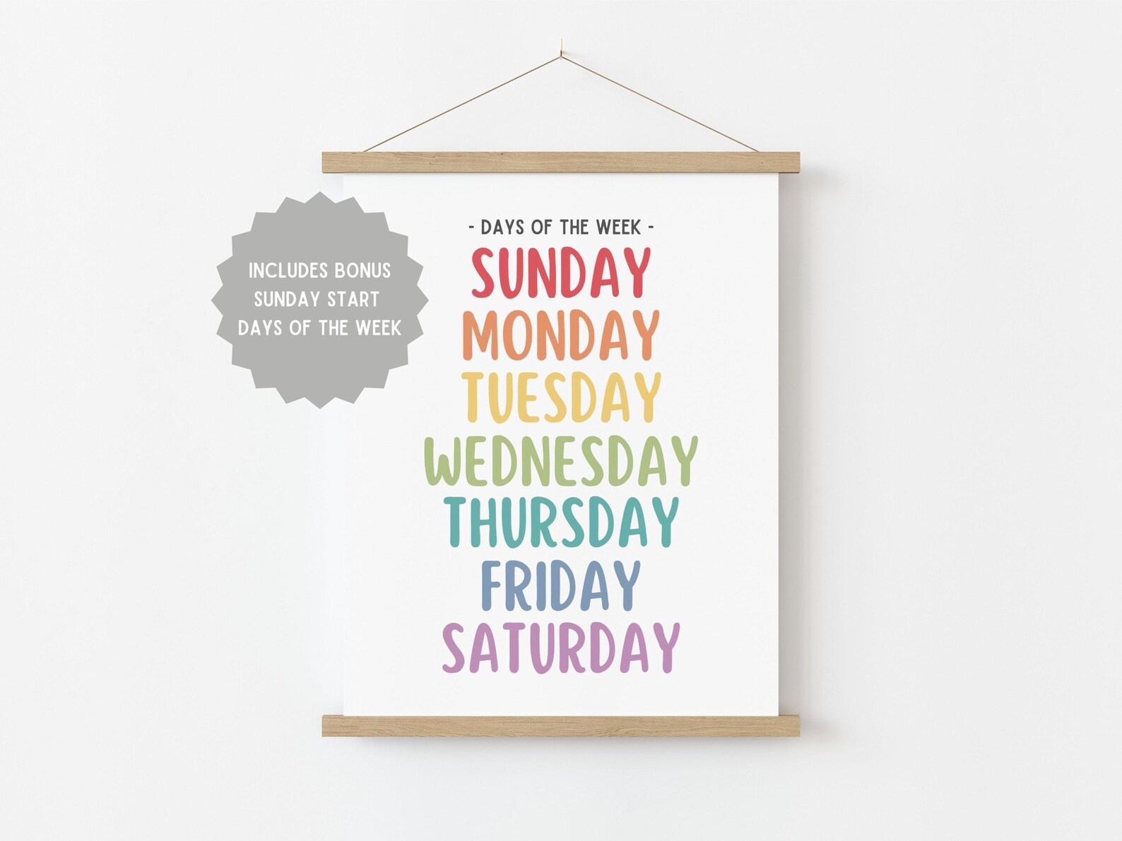 Set of 8 Educational Poster Bundle, Rainbow Preschool Classroom Prints ...