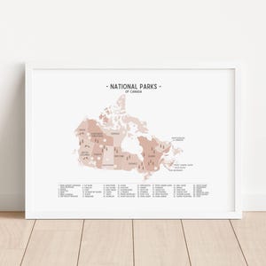 Mappa dei parchi nazionali del Canada, poster delle aree selvagge canadesi, poster di escursioni avventurose, decorazione da parete naturalistica per bambini, DOWNLOAD DIGITALE