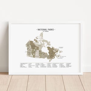 Mappa dei parchi nazionali del Canada, poster delle aree selvagge canadesi, poster di escursioni avventurose, decorazione da parete naturalistica per bambini, DOWNLOAD DIGITALE